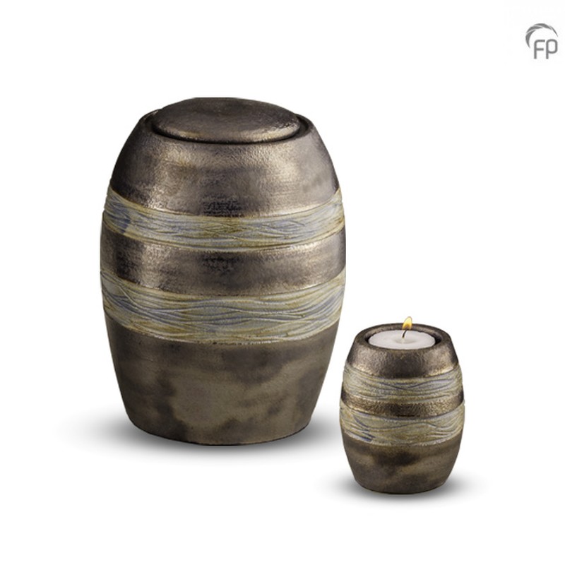 Keramische urn metallic